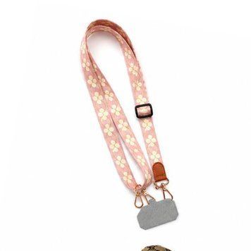 Ремiнець-стрічка з карабiном для смартфона Flowers pink 47666 фото