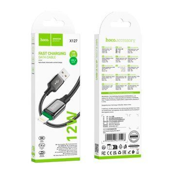 USB Cable Hoco Lightning X127 1m black 46814 фото