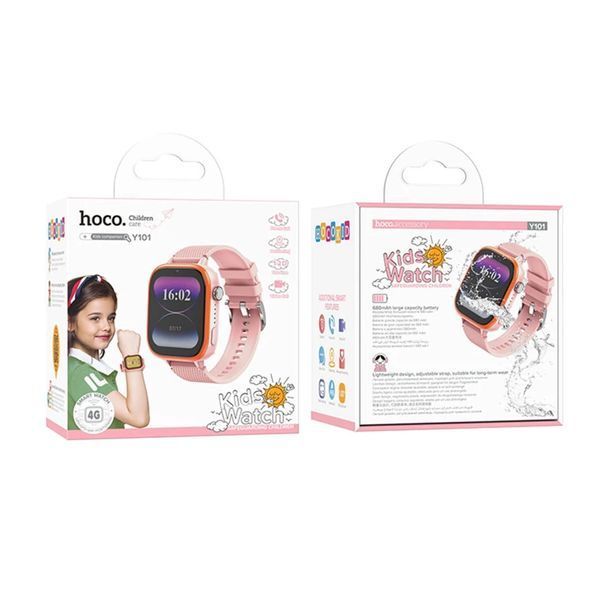 Дитячий годинник з GPS Hoco Y101 4G pink 37300 фото