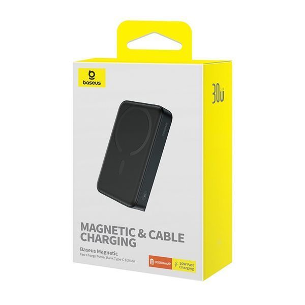 Power Bank 100 00 mah Baseus Magnetic Mini 30W wireless quick charging black 00708 фото