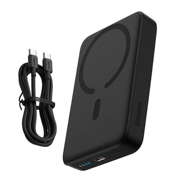 Power Bank 100 00 mah Baseus Magnetic Mini 30W wireless quick charging black 00708 фото