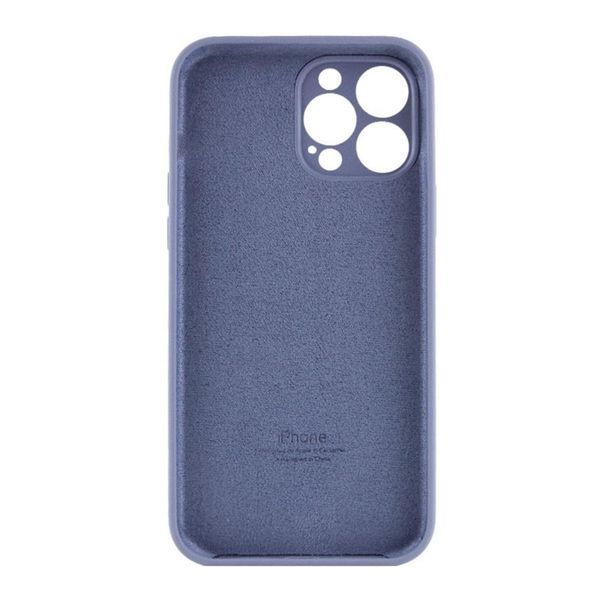Silicone case Full camera iPhone 15 Pro blue grey 00076 фото