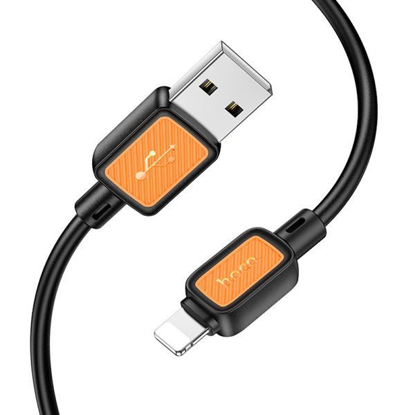 USB Cable Hoco Lightning X108 2.4A 1m black 41182 фото