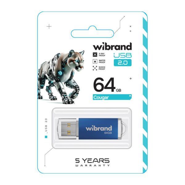 USB Flash 64 GB Wibrand Cougar Blue 23123 фото