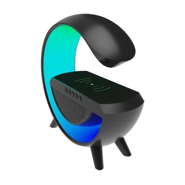 Колонка Bluetooth BT2301 + бездротова зарядка +світильник чорна 32601 фото