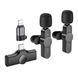 Мікрофон петличний bluetooth Borofone BFK12/ 2 шт/ Lightning/Type-C black 35834 фото 2