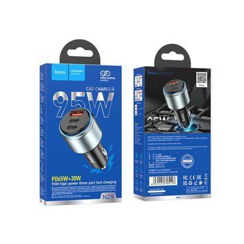 АЗП Hoco NZ9 PD 65W+30W (1USB-2USB-C) black 36310 фото