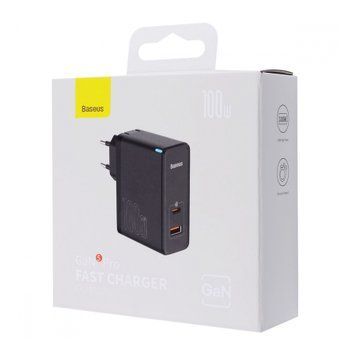 МЗП Baseus GaN5 Pro 100W (1USB-1USB-C) + cable Type-C to Type-C black 27063 фото