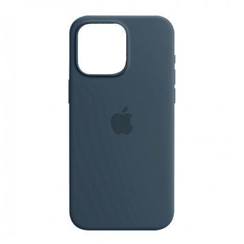 Silicone case iPhone 14 Pro with MagSafe storm blue 34559 фото