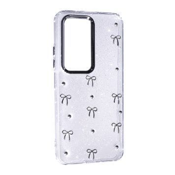 Силікон Samsung A07/A075 2025 Clear Shiny bows silver 43780 фото