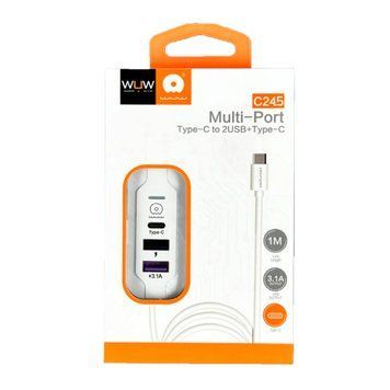 USB HUB WUW C245 (2USB/USB-C) white 45378 фото