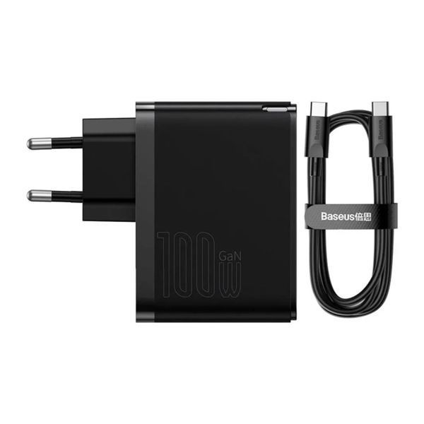 МЗП Baseus GaN5 Pro 100W (1USB-1USB-C) + cable Type-C to Type-C black 27063 фото