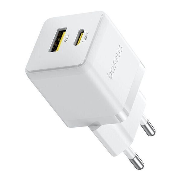 МЗП Baseus Palm Fast Charger 20W (USB-1USB-C) + Cable Type -C to Type -C 60W (1m) white 40779 фото