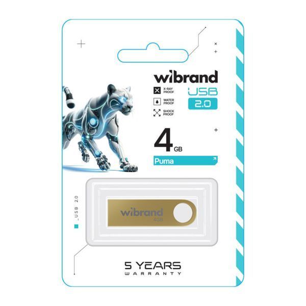 USB Flash 4 GB Wibrand Puma Gold 10528 фото