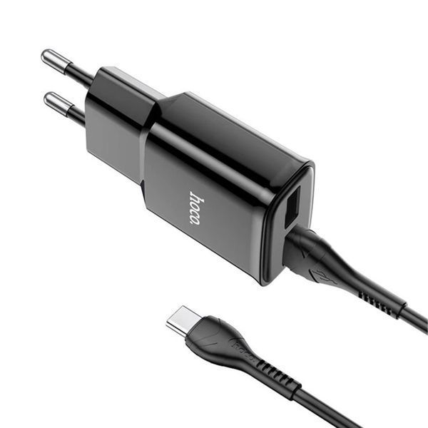 МЗП Hoco C88A (2USB/2.4A) + Type-C black 27932 фото
