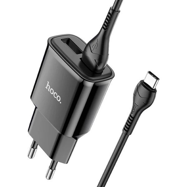 МЗП Hoco C88A (2USB/2.4A) + Type-C black 27932 фото