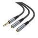 AUX Hoco UPA21 2in1 2/3.5mm audio adapter 1m black 37275 фото 2