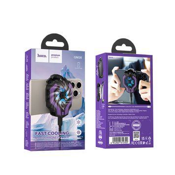 Кулер-вентилятор для смартфона Hoco GM26 black-purple 38833 фото