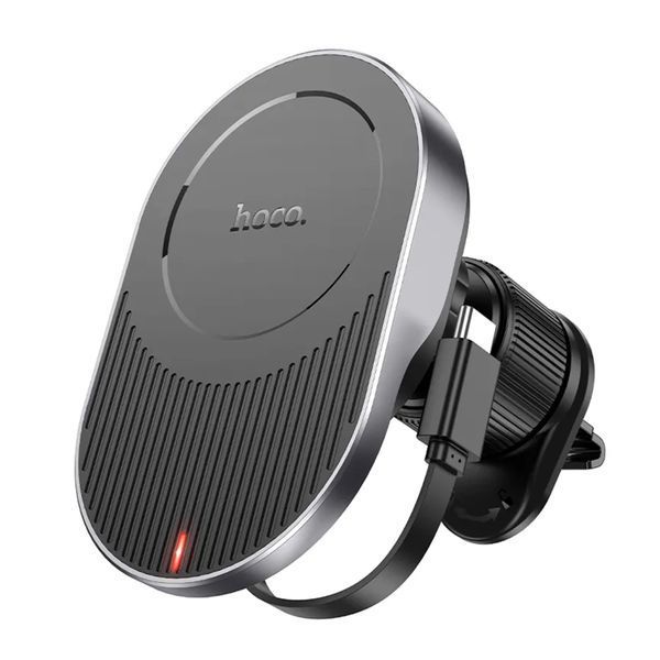 Автотримач з бездротовою зарядкою Hoco HW12 black 35039 фото