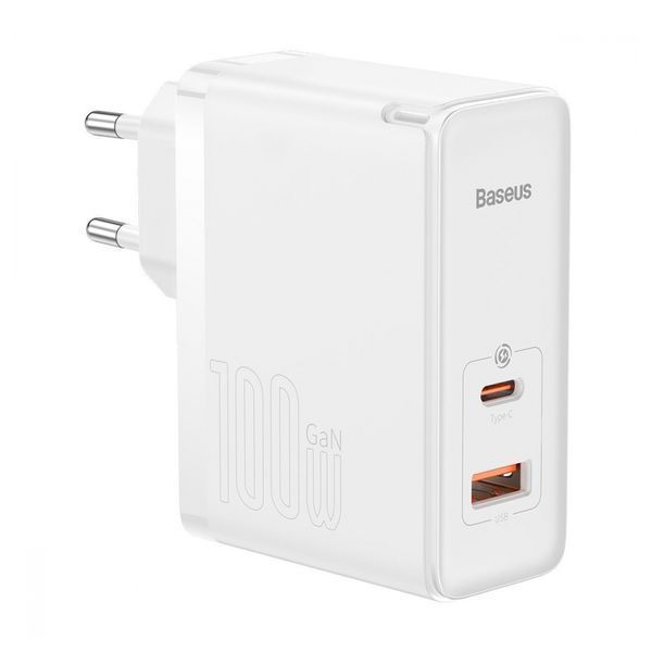 МЗП Baseus GaN5 Pro 100W (1USB-1USB-C) Type-C to Type-C white 27070 фото