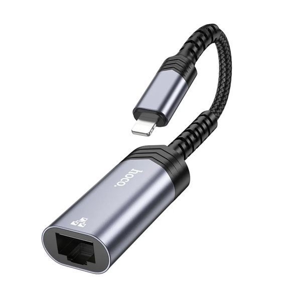 Перехідник Hoco UA26 USB to Ethernet Adapter 100Mbps grey 35268 фото