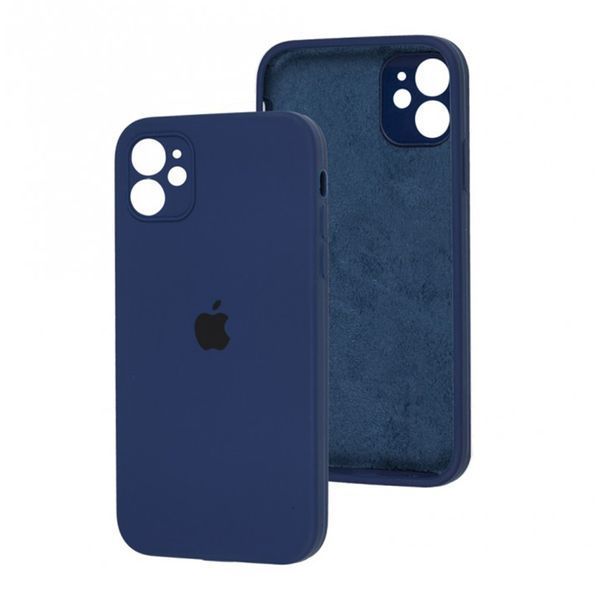 Silicone case Full square close camera iPhone 11 deep navy 27639 фото