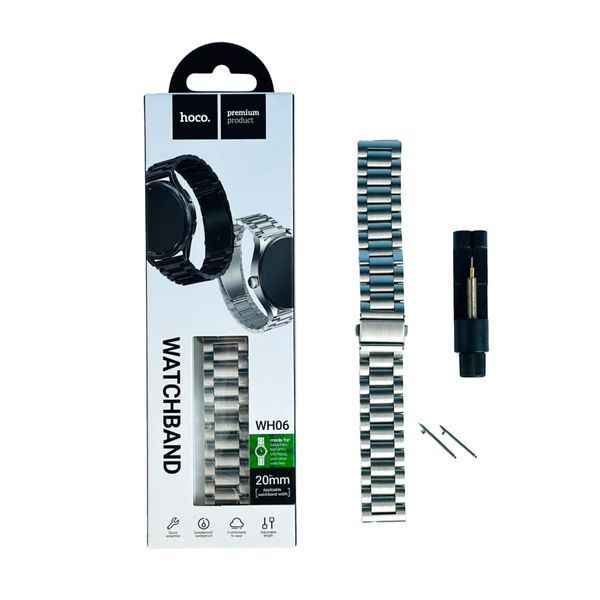 Універсальний ремінець Hoco WH06 20mm Steel silver 38954 фото
