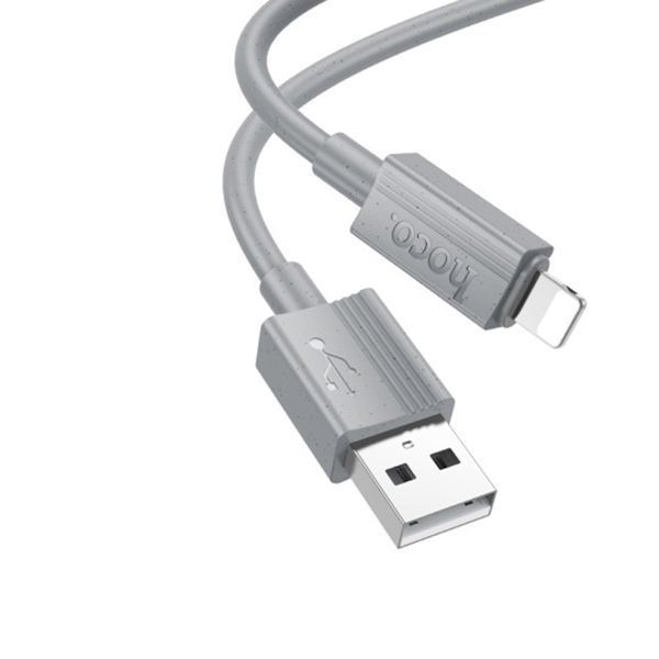 USB Cable Hoco Lightning X107 2.4A 1m grey 42010 фото