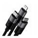 Кабель Baseus StarSpeed One-for-three Fast Charging USB (Micro USB+Lightning+Type-C) 3.5A (1.2m) pur 18588 фото 2