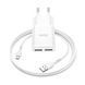 МЗП Hoco C88A 2.4A (2USB) + cable Micro white 38553 фото 3