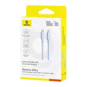 Cable Baseus Silky Series Fast Charging Type-C to Type-C 100W (1m) blue 44434 фото