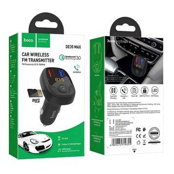 FM трансмістер Bluetooth Hoco DE35 Max black 43053 фото
