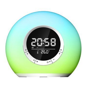Колонка Bluetooth P11 Mini 3 in 1 +світильник + колонка + годинник біла 33395 фото