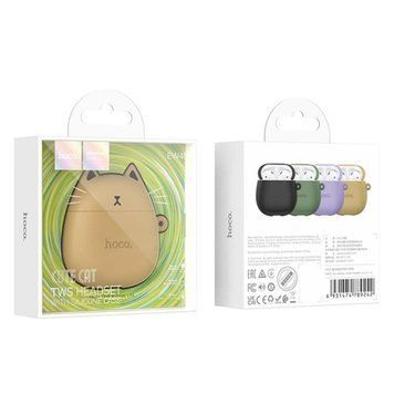 Навушники AirPods Hoco EW45 white + case cat brown 04885 фото