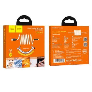 USB Cable Hoco Micro usb X21 2.4A 2m white 21269 фото
