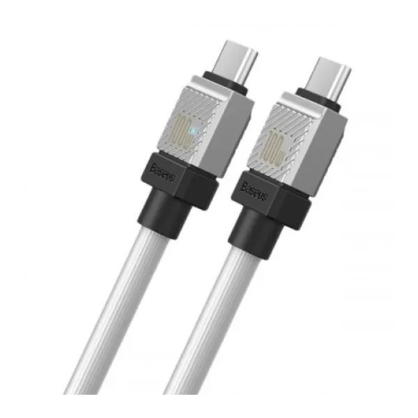 Кабель Baseus CoolPlay Series Type-C 100W (2m) white 07621 фото