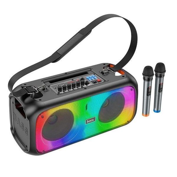 Колонка Bluetooth Hoco BS54 black+2 мікрофона black 39714 фото