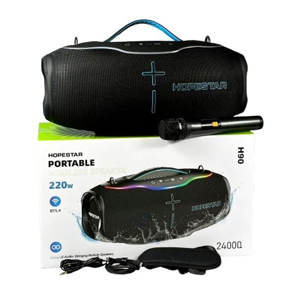 Колонка Bluetooth Hopestar H90 220W/IPX6/24000mAh + мікрофон black 47826 фото