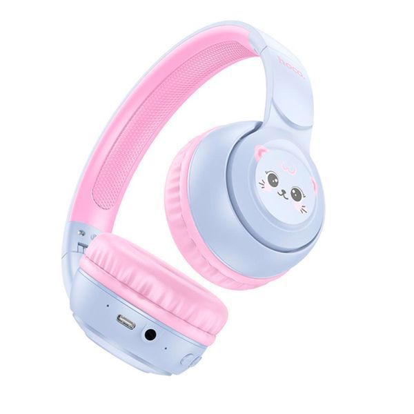 Навушники Big Bluetooth Hoco W60 Cat blue 44231 фото