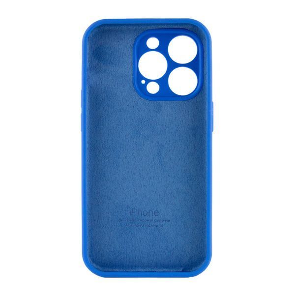 Silicone case Full camera iPhone 15 neon blue 34438 фото
