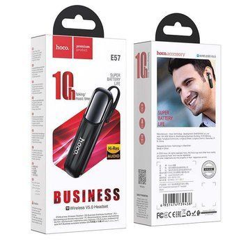 Bluetooth гарнітура Hoco E57 black 25722 фото