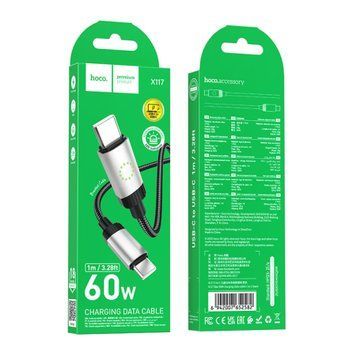 Cable Hoco Type-C to Type-C X117 60w 1m black 30801 фото