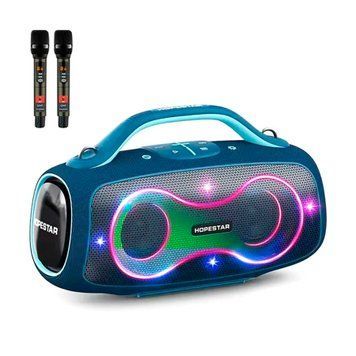 Колонка Bluetooth Hopestar Party Box 168 400W/IPX6/32000mAh + 2 мікрофона blue 45003 фото