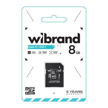 MicroSD 8GB Wibrand Class 10 + SD adapter UA 10848 фото