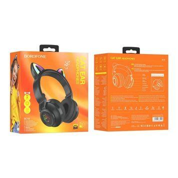 Навушники Big Bluetooth Borofone BO 18 Cat black 33253 фото