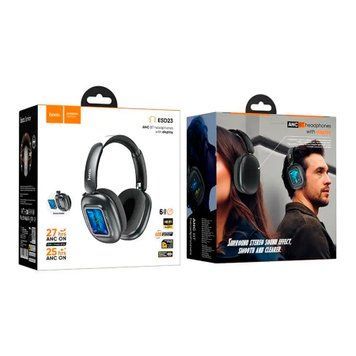 Навушники Big Bluetooth Hoco Apple AirPods ESD23 ANC with display black 47319 фото