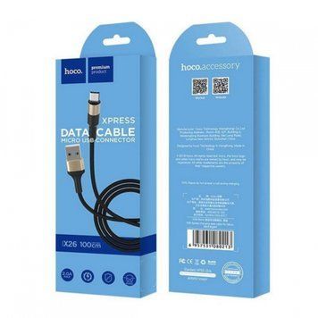 USB Cable Hoco Micro usb X26 2,4.A 1m black-gold 19491 фото