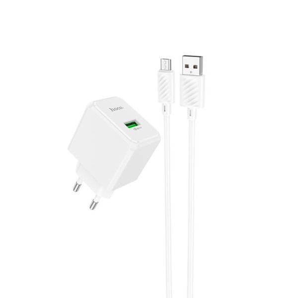МЗП Hoco CS12A 18W/3A + cable Micro white 38085 фото