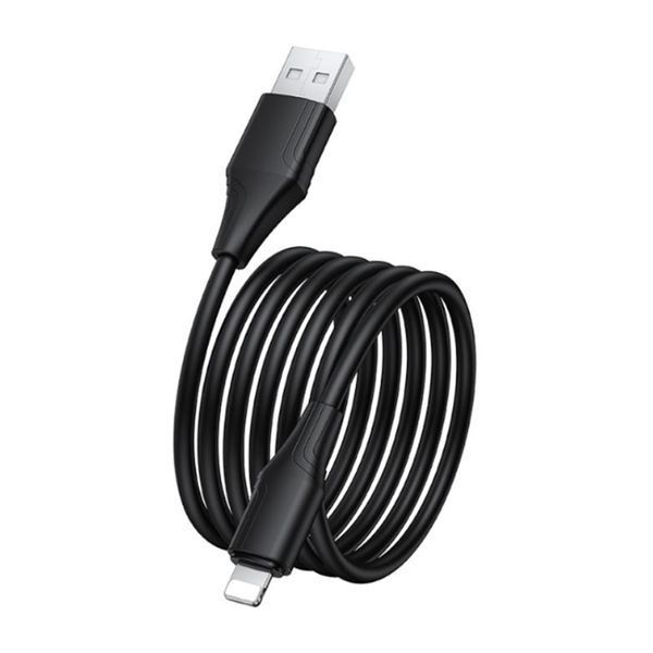 USB Cable Hoco Lightning X124 2.4A 1m black 44123 фото