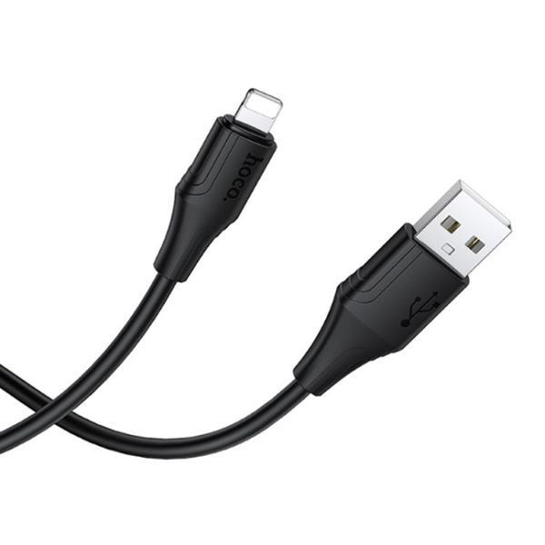 USB Cable Hoco Lightning X124 2.4A 1m black 44123 фото